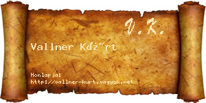 Vallner Kürt névjegykártya